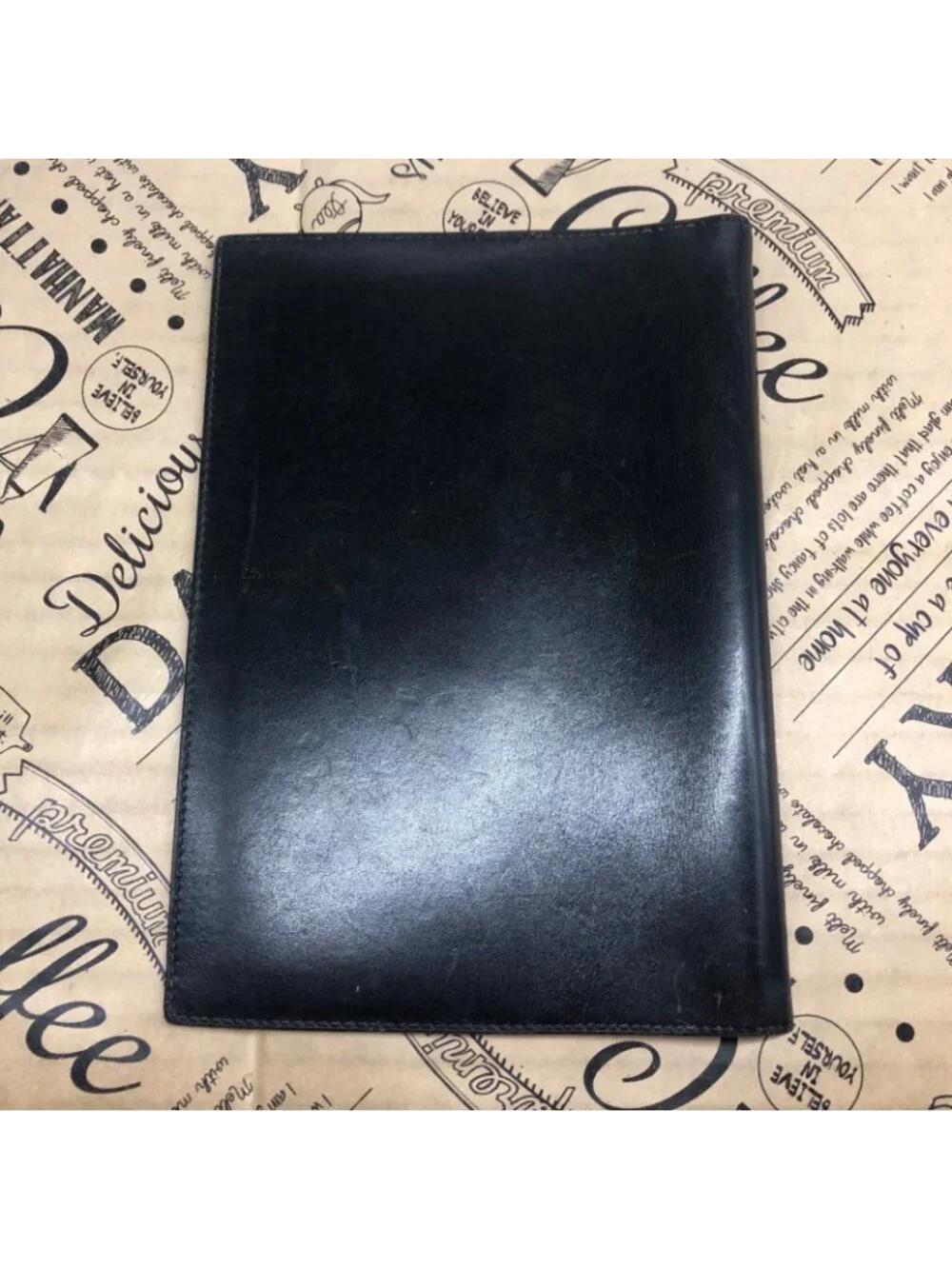 Hermes Notebook Schedule Note Cover Leather Black Business Agenda